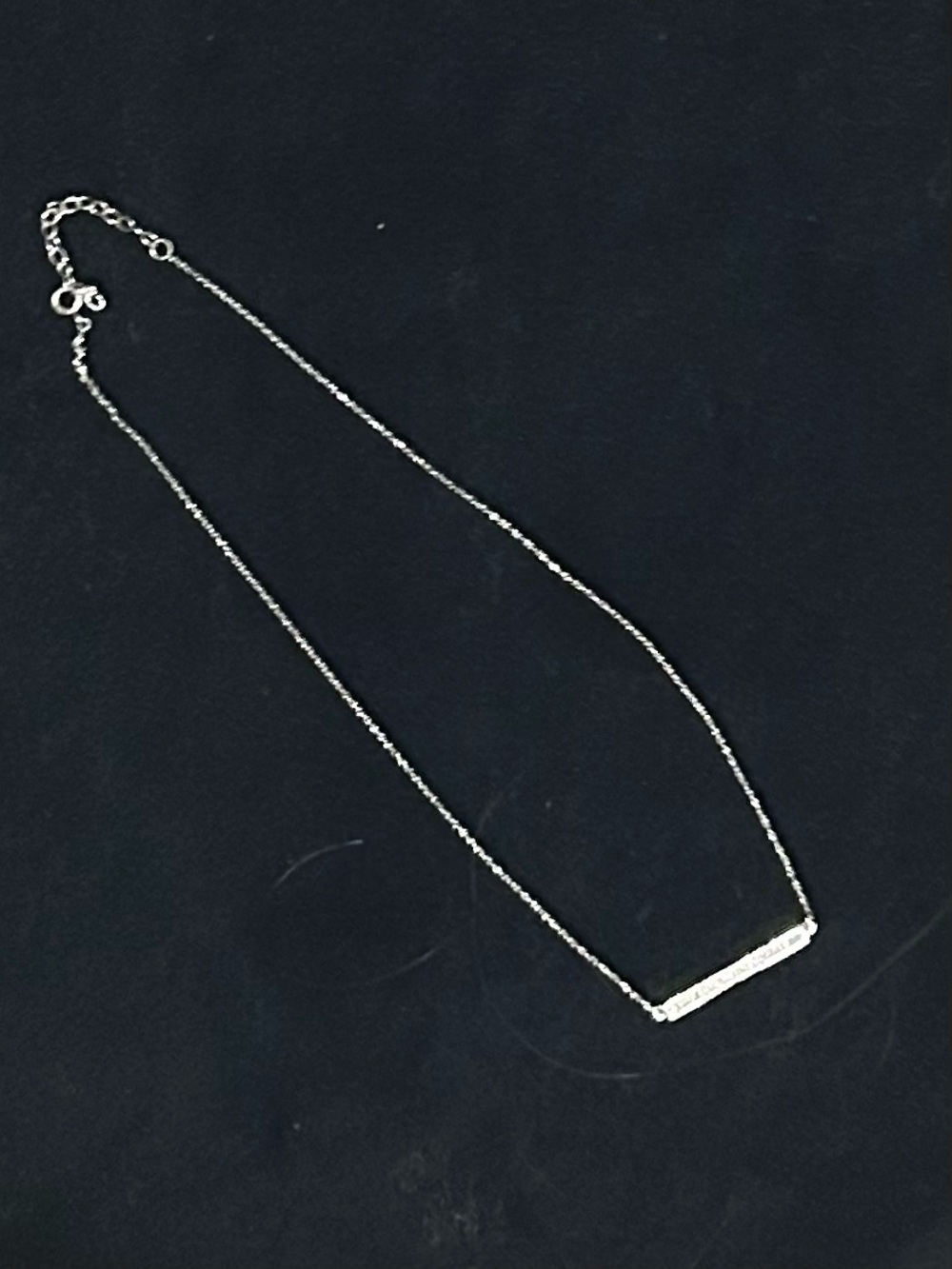 Source Unknown Silver Bar Pendant Necklace